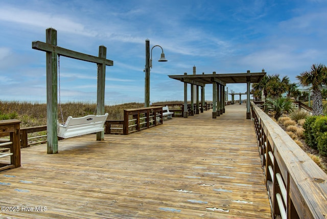 view of dock area