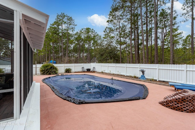 view of pool featuring a patio