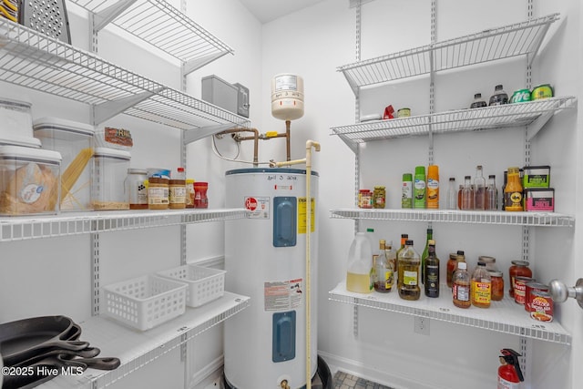 pantry featuring water heater