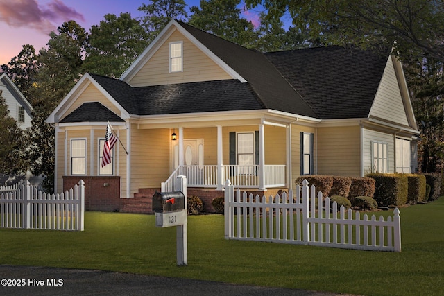 view of front of home featuring covered porch