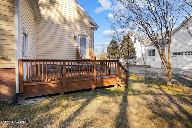 deck featuring a yard