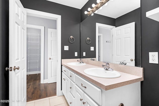 bathroom featuring vanity and tile patterned floors