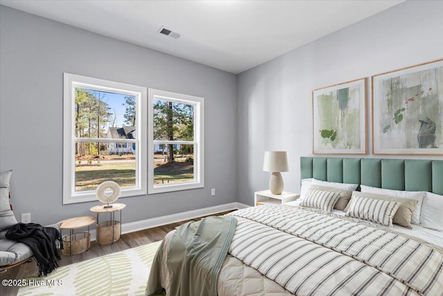 bedroom featuring wood-type flooring