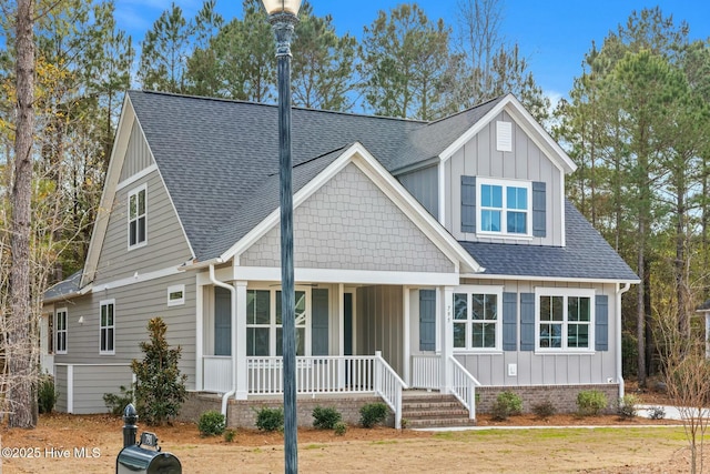 view of front of home featuring covered porch