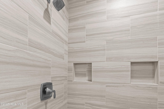 interior details with tiled shower