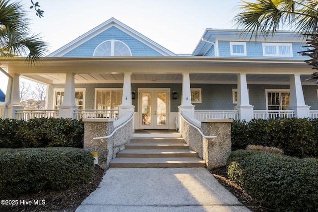 view of front facade featuring covered porch