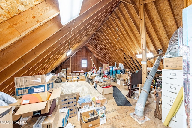 view of unfinished attic