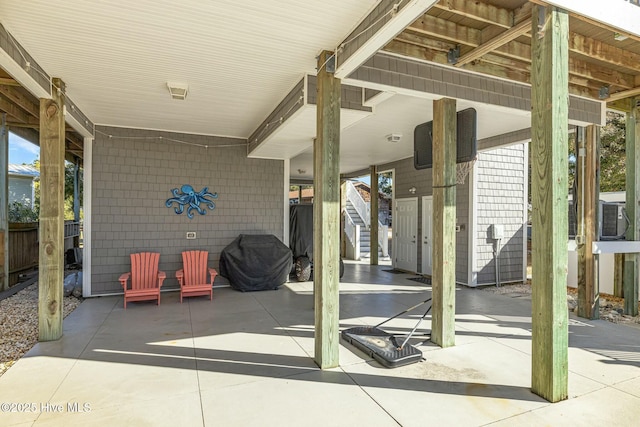 view of patio with area for grilling