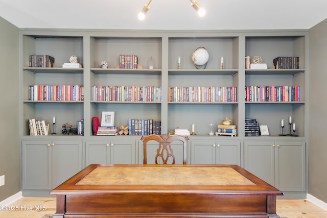 playroom with light hardwood / wood-style flooring