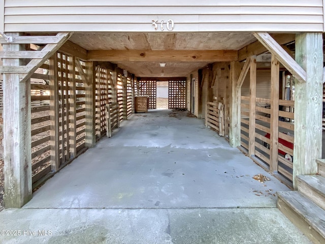 interior space featuring concrete flooring