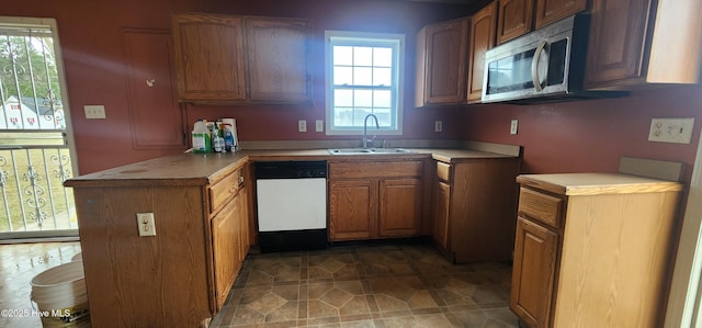 kitchen with sink, a wealth of natural light, and dishwasher