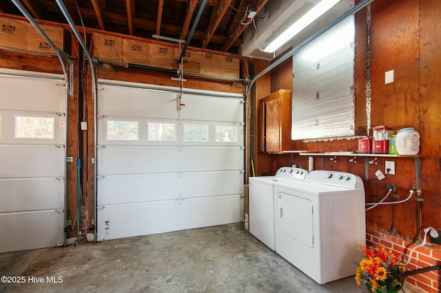 garage with separate washer and dryer