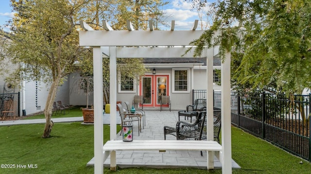 exterior space featuring french doors