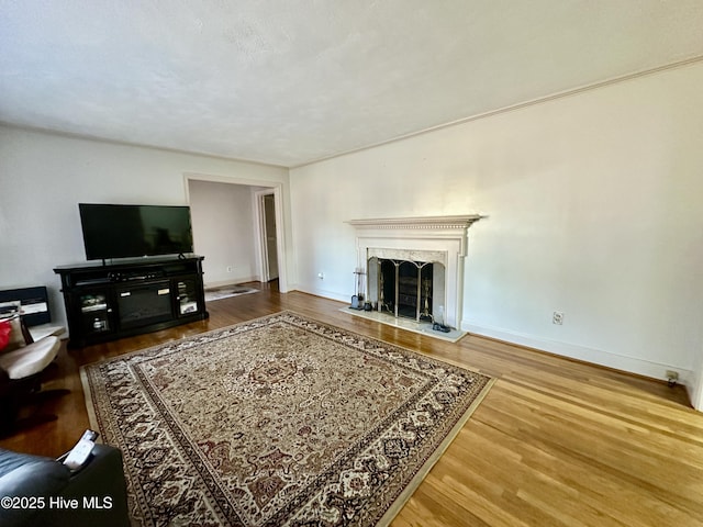 living room featuring hardwood / wood-style flooring