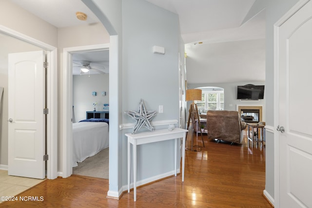 hallway featuring hardwood / wood-style floors