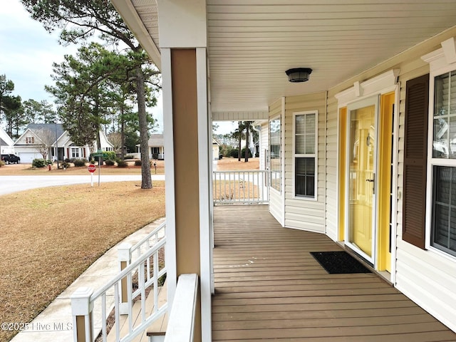 deck featuring a porch