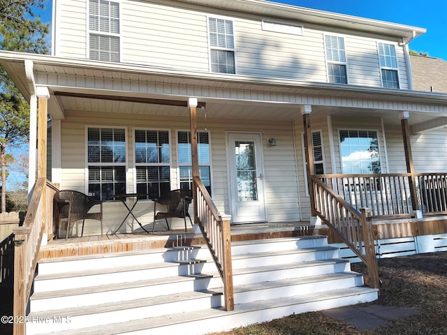 view of front facade featuring covered porch