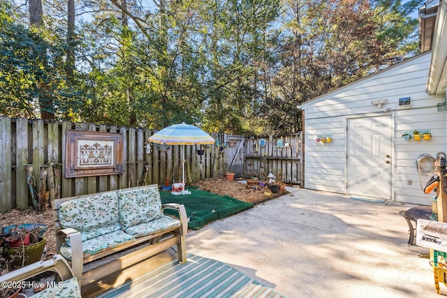 view of patio / terrace with an outdoor hangout area