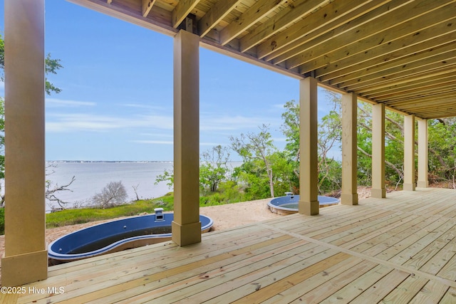 3804 Emerald Dr E, Emerald Isle, NC 28594 - wooden deck with a water view