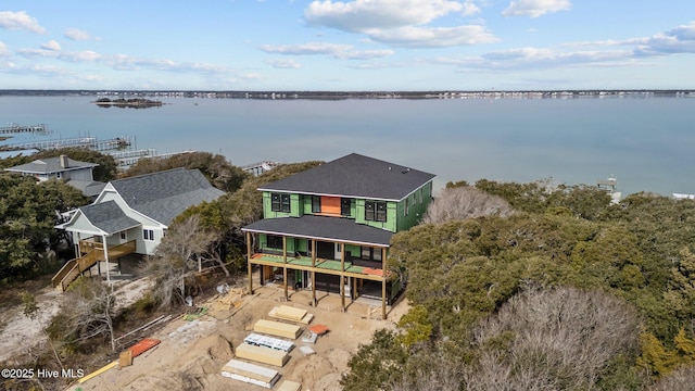 3804 Emerald Dr E, Emerald Isle, NC 28594 - birds eye view of property featuring a water view
