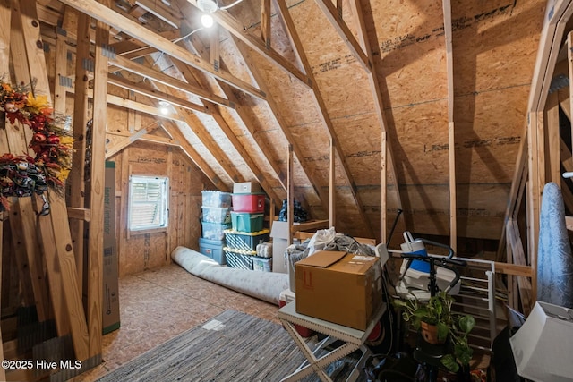 view of unfinished attic