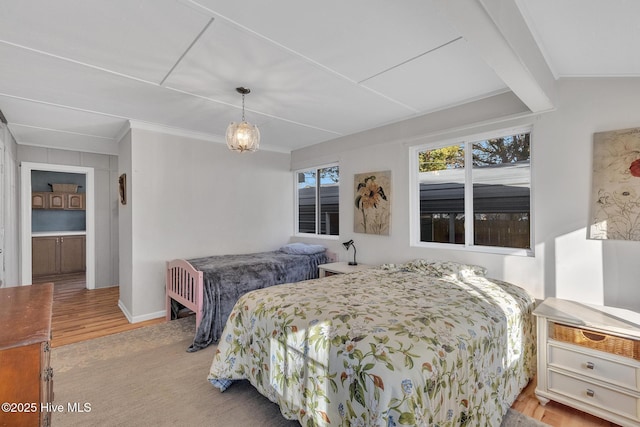 1126 Ccc Rd, Sneads Ferry, NC 28460 - bedroom featuring ornamental molding and light hardwood / wood-style floors