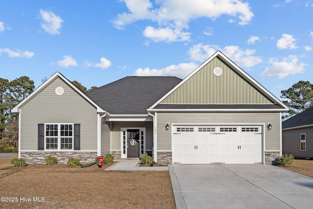 craftsman inspired home with a garage