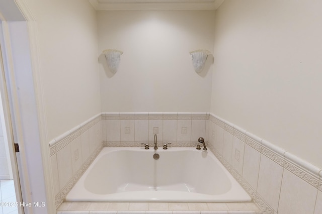 bathroom featuring a garden tub
