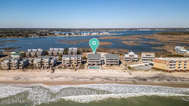 1788 New River Inlet Rd, North Topsail Beach, NC 28460 - bird's eye view of waterfront with a beach
