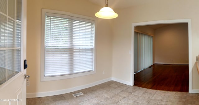 view of unfurnished dining area