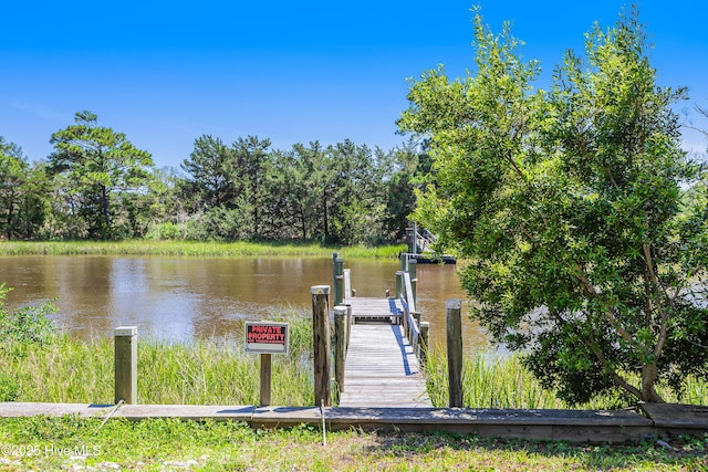 11 White Ln, Oak Island, NC 28465 - dock area featuring a water view