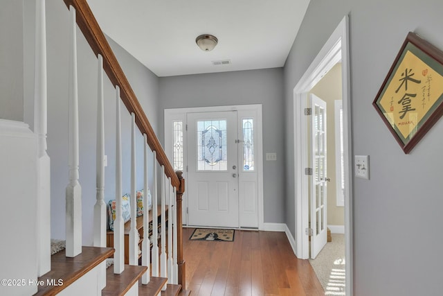 entrance foyer with wood-type flooring