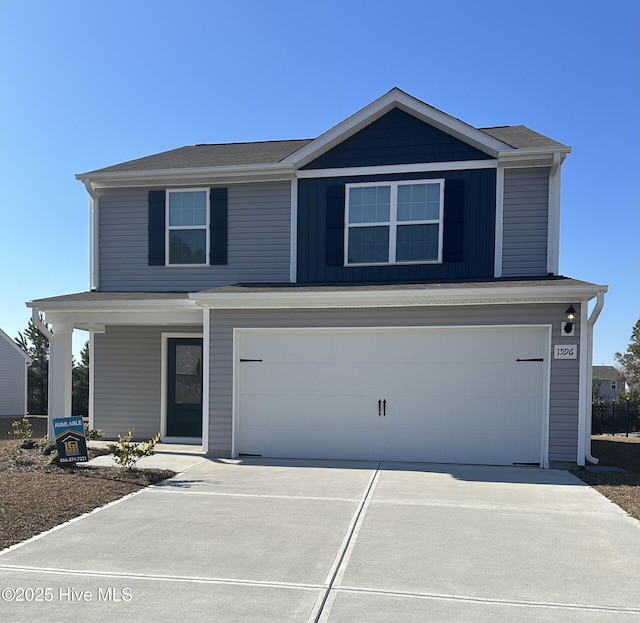 view of property with a garage