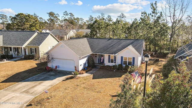 ranch-style home featuring a garage