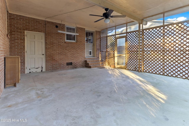 view of patio / terrace with ceiling fan