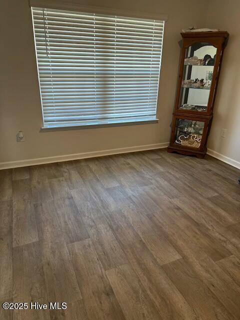 spare room featuring hardwood / wood-style flooring