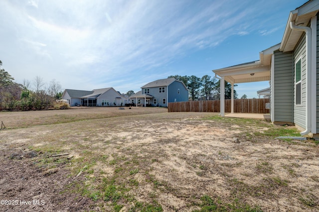 view of yard featuring fence