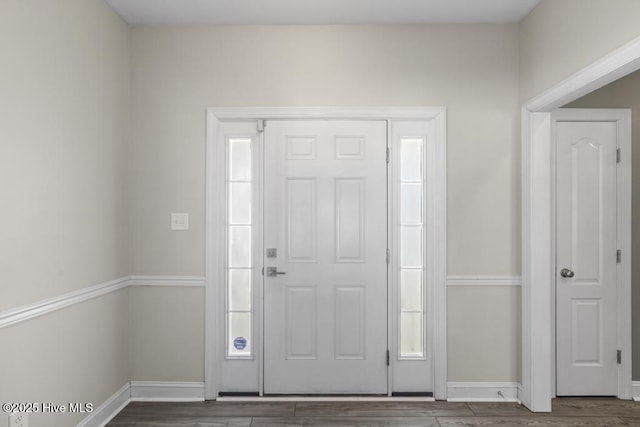 entrance foyer featuring hardwood / wood-style floors