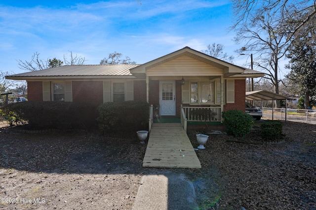 view of front of home with a porch