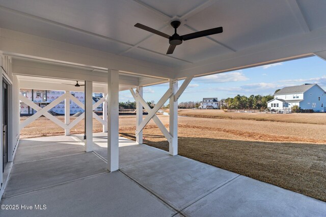 office featuring ceiling fan and light hardwood / wood-style floors