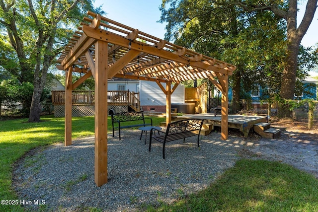 exterior space featuring a pergola