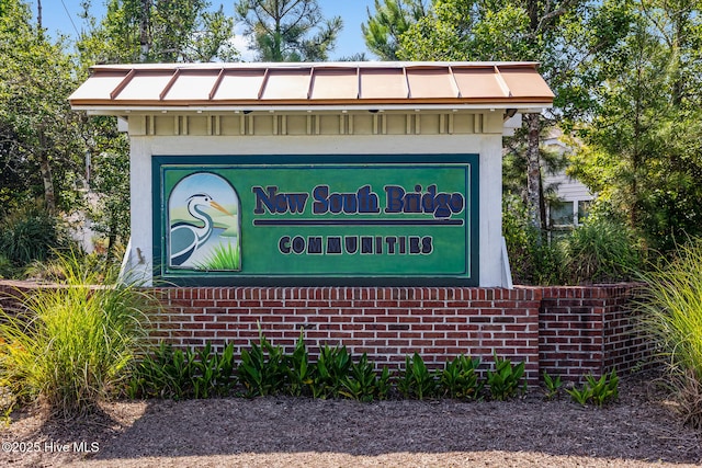 view of community sign