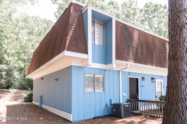 exterior space with central air condition unit