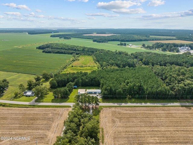 birds eye view of property featuring a rural view