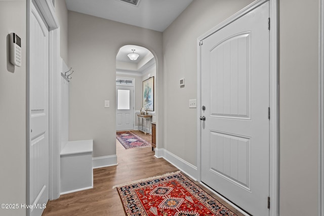 entryway with light wood-type flooring