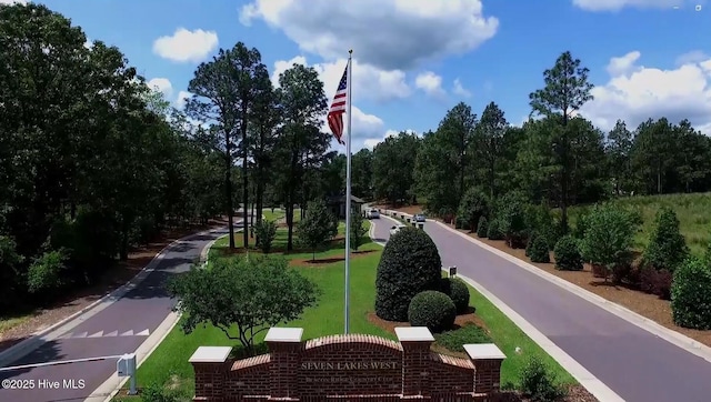 view of community featuring a lawn