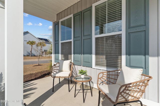 view of patio with a porch