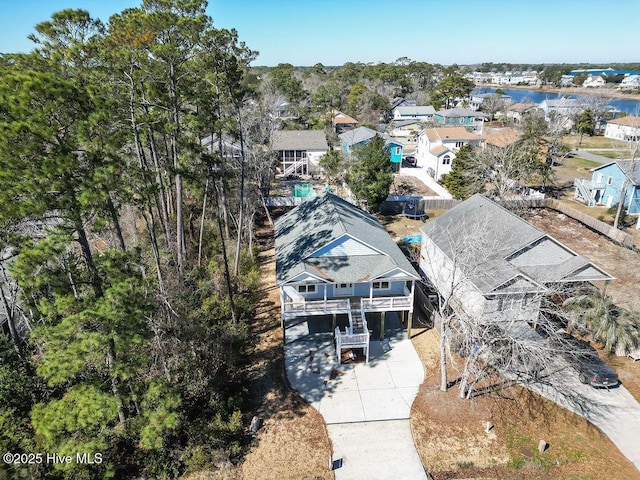 drone / aerial view with a residential view