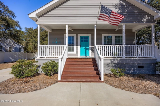 view of front of property with covered porch