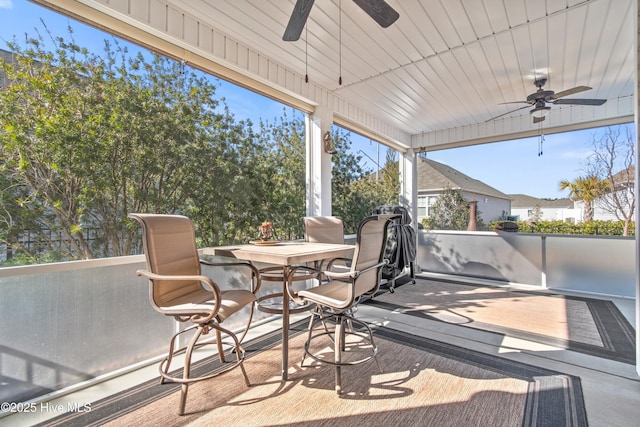 view of patio with ceiling fan